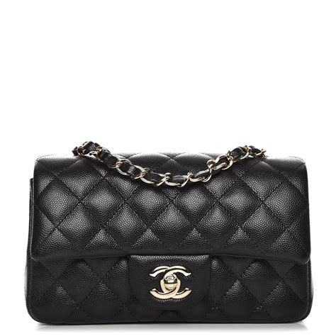 chanel caviar quilted mini rectangular flap black|Flap Bags .